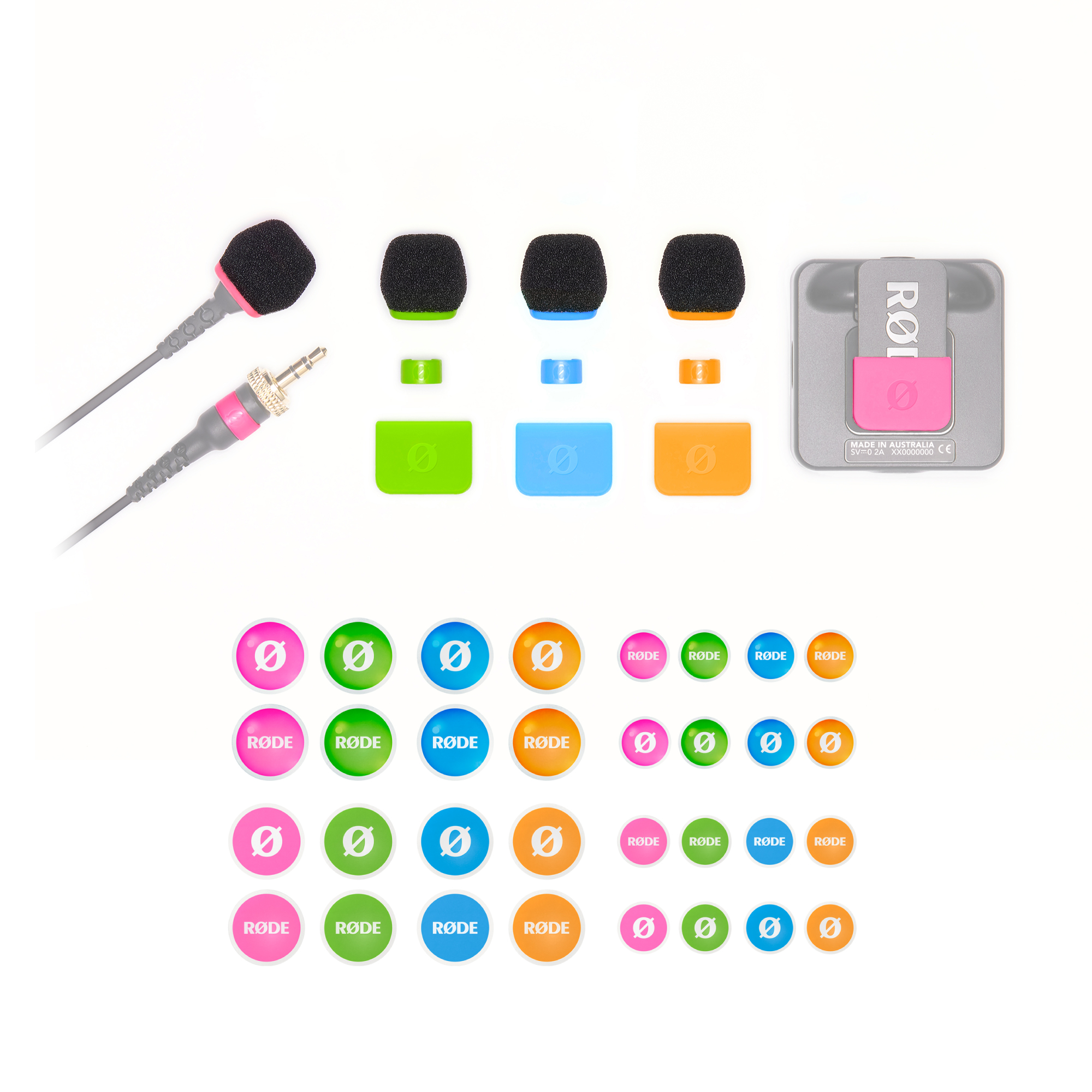 RØDE COLORS3 színjelölő szett Wireless szériához és Lavalier II mikrofonhoz, 4db-2