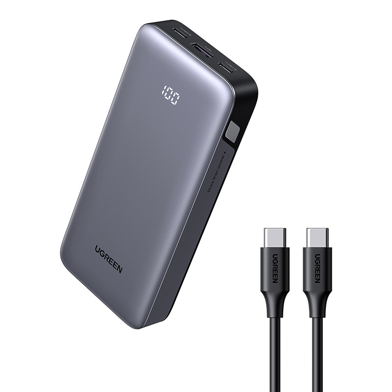 Powerbank 20000mAh Ugreen PB532, USB 2x USB-C, 30W (szürke)-0