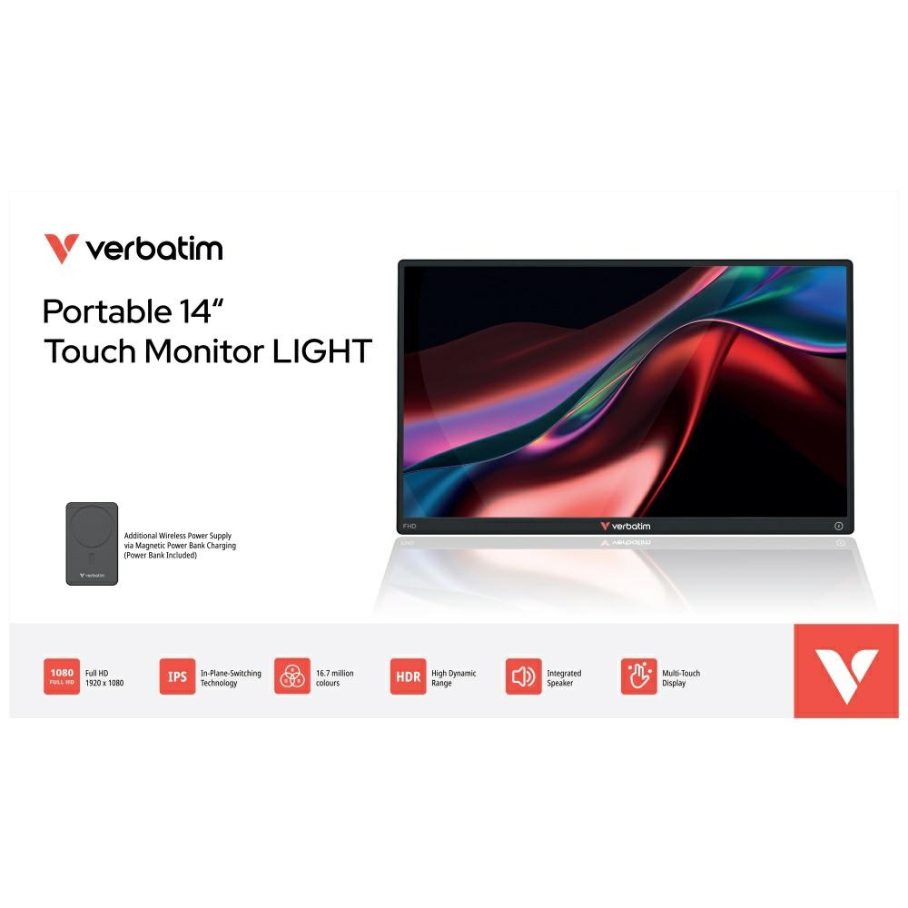 Hordozható Érintőképernyős Monitor Verbatim LIGHT 14