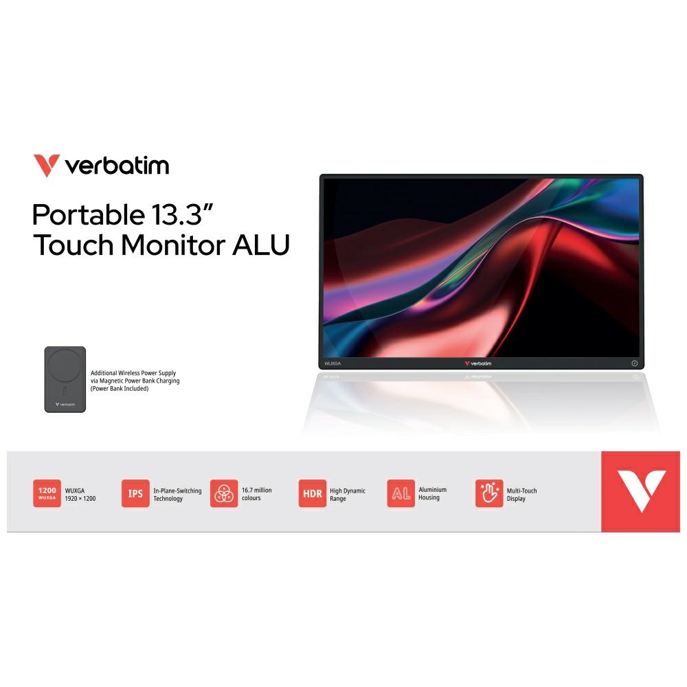 Hordozható érintőképernyős monitor Verbatim ALU 13.3