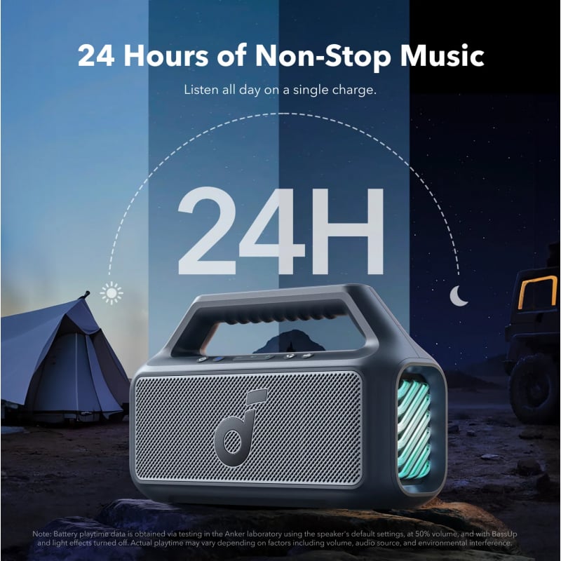 Bluetooth Hangszóró Anker SoundCore Boom 2, 80W, TWS, RGB, Vízálló, Kék A3138031-3