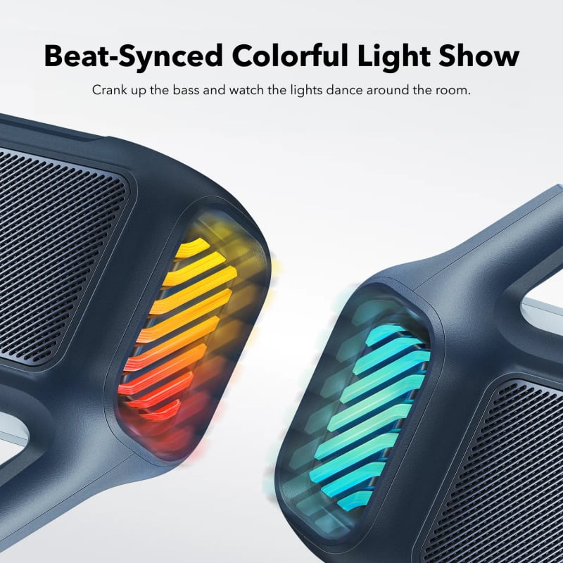 Bluetooth Hangszóró Anker SoundCore Boom 2, 80W, TWS, RGB, Vízálló, Kék A3138031-5