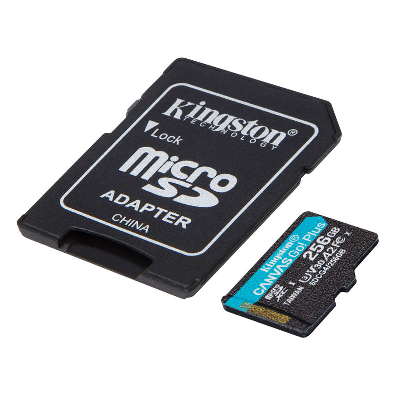 Kingston MicroSDXC 256GB Canvas Go Plus Gen4 200R A2 U3 V30 memóriakártya + Adapter-1