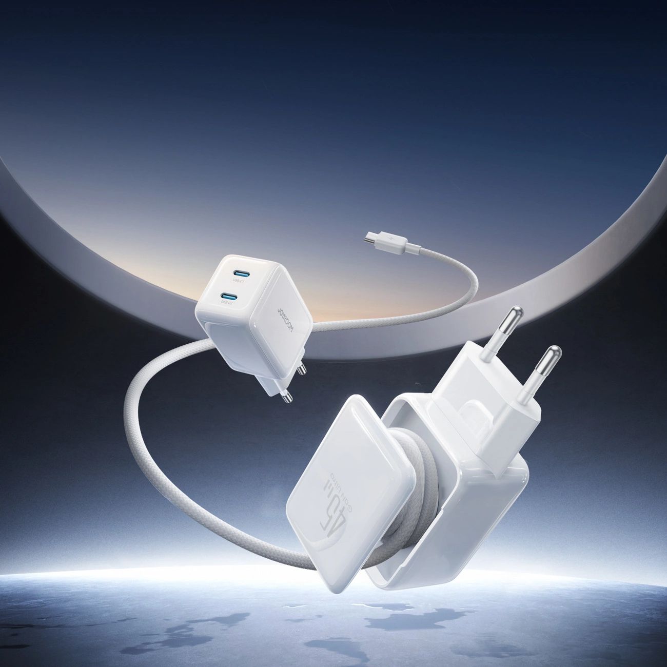 Joyroom JR-TCL05 45W GaN hálózati töltő kábelrendezővel - Fehér-7