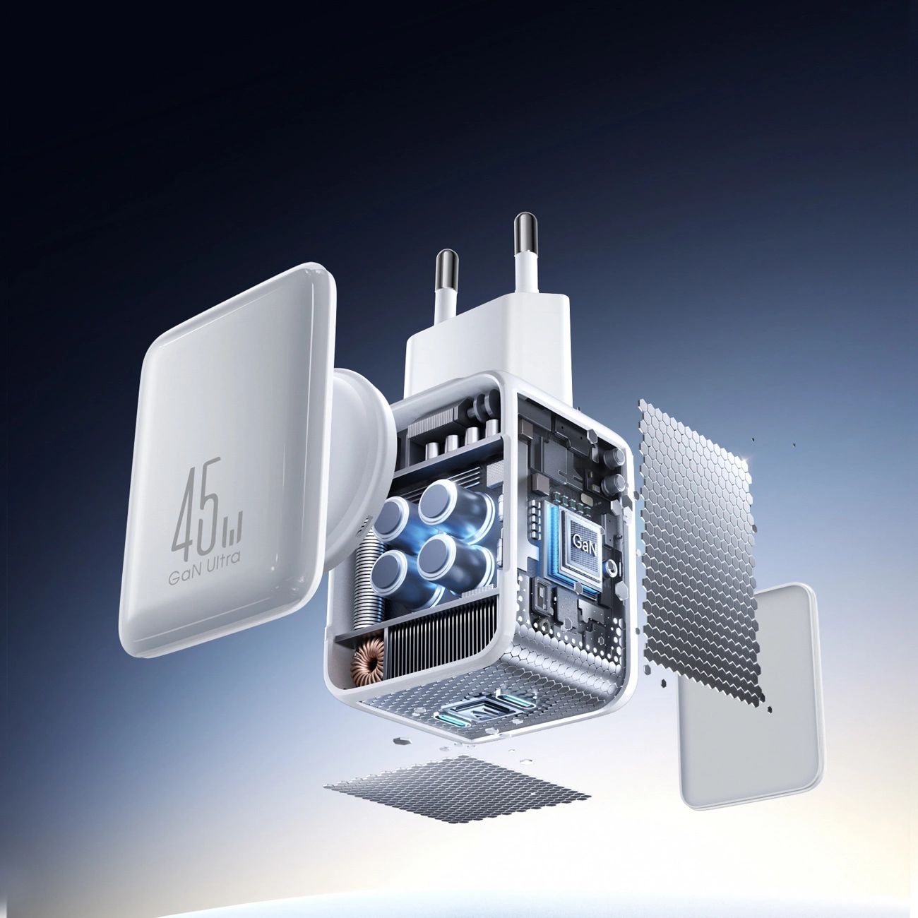 Joyroom JR-TCL05 45W GaN hálózati töltő kábelrendezővel - Fehér-3