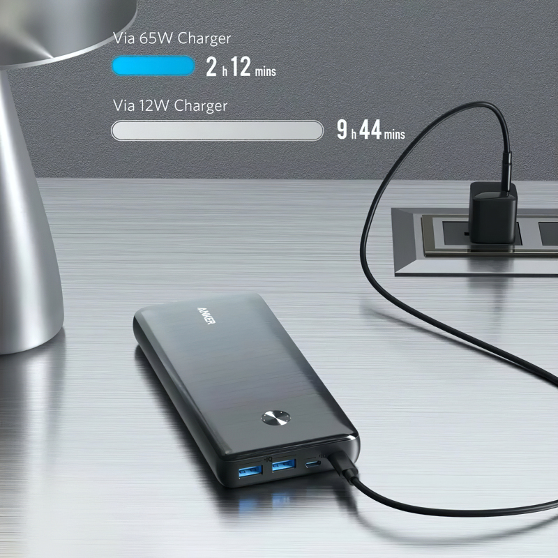 Powerbank Anker PowerCore III Elite, 25600mAh, 87W, QC + PD, Fekete A1291H11-4