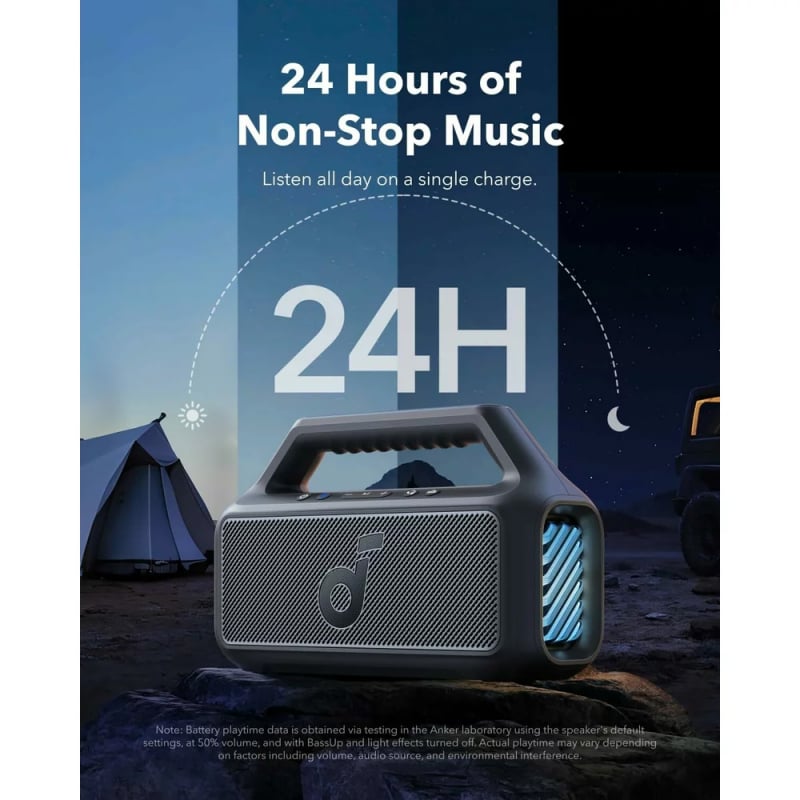 Bluetooth Hangszóró Anker SoundCore Boom 2, 80W, TWS, RGB, Vízálló, Fekete A3138011-5