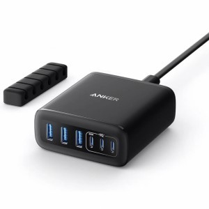 Asztali Töltő Anker, 112W, 3A, 3 x USB-A - 3 x USB-C, Fekete A2154G11