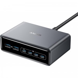 Anker Prime asztali töltő, 200W, 3A, 2 x USB-A - 4 x USB-C, Fekete (A2683341)