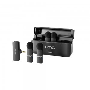 Boya BY-V4 - 2,4 GHz-es, négycsatornás vezeték nélküli mikrofon 3,5 mm-es JACK csatlakozóval