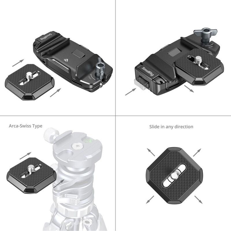 Smallrig 5053 Camera Clip with Quick Release Mount Plate Kit-4