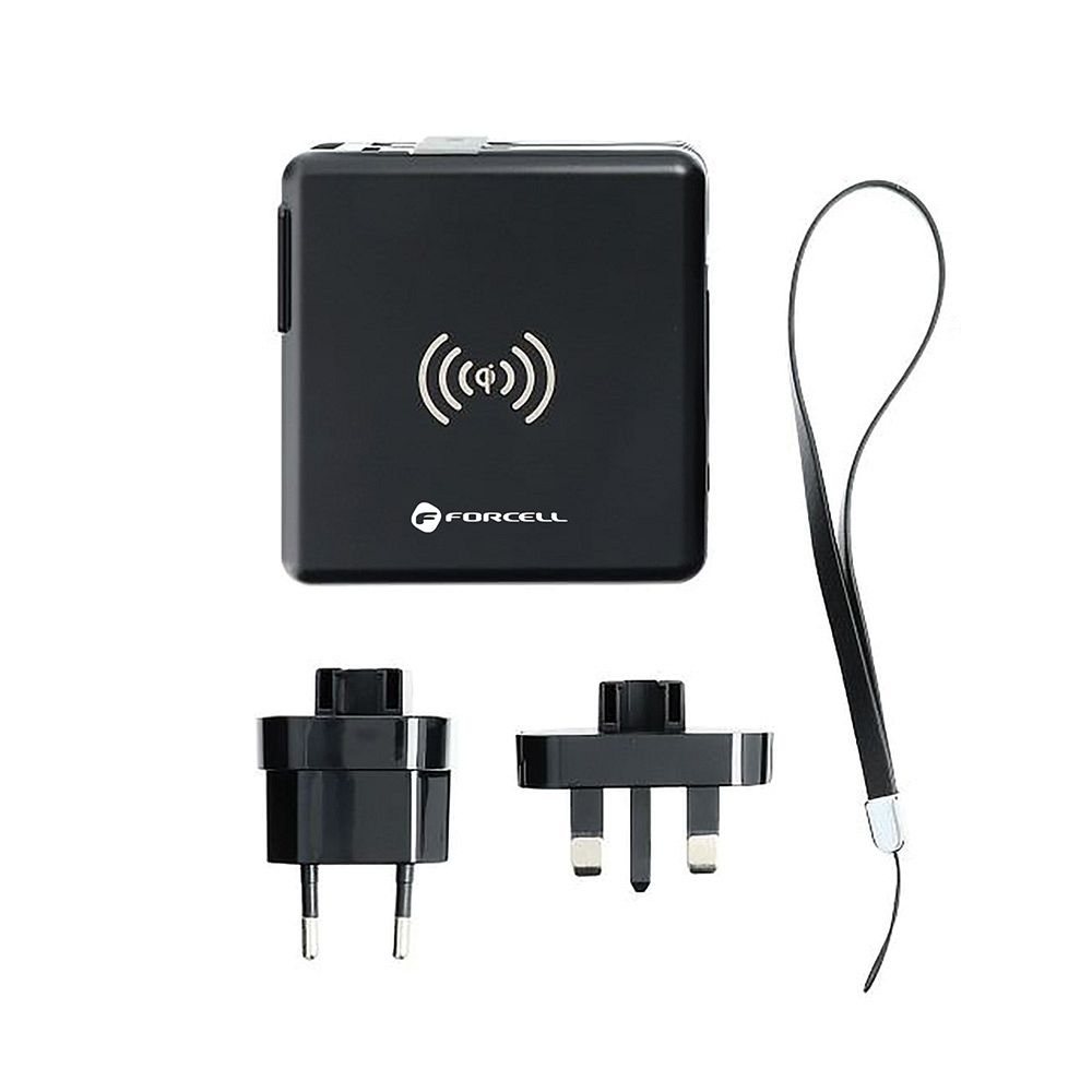 FORCELL F-ENERGY multifunkcionális töltő 20W 5 az 1-ben USB-C/villám kábellel, 10000mAh power bankkal és vezeték nélküli töltéssel 15W-19
