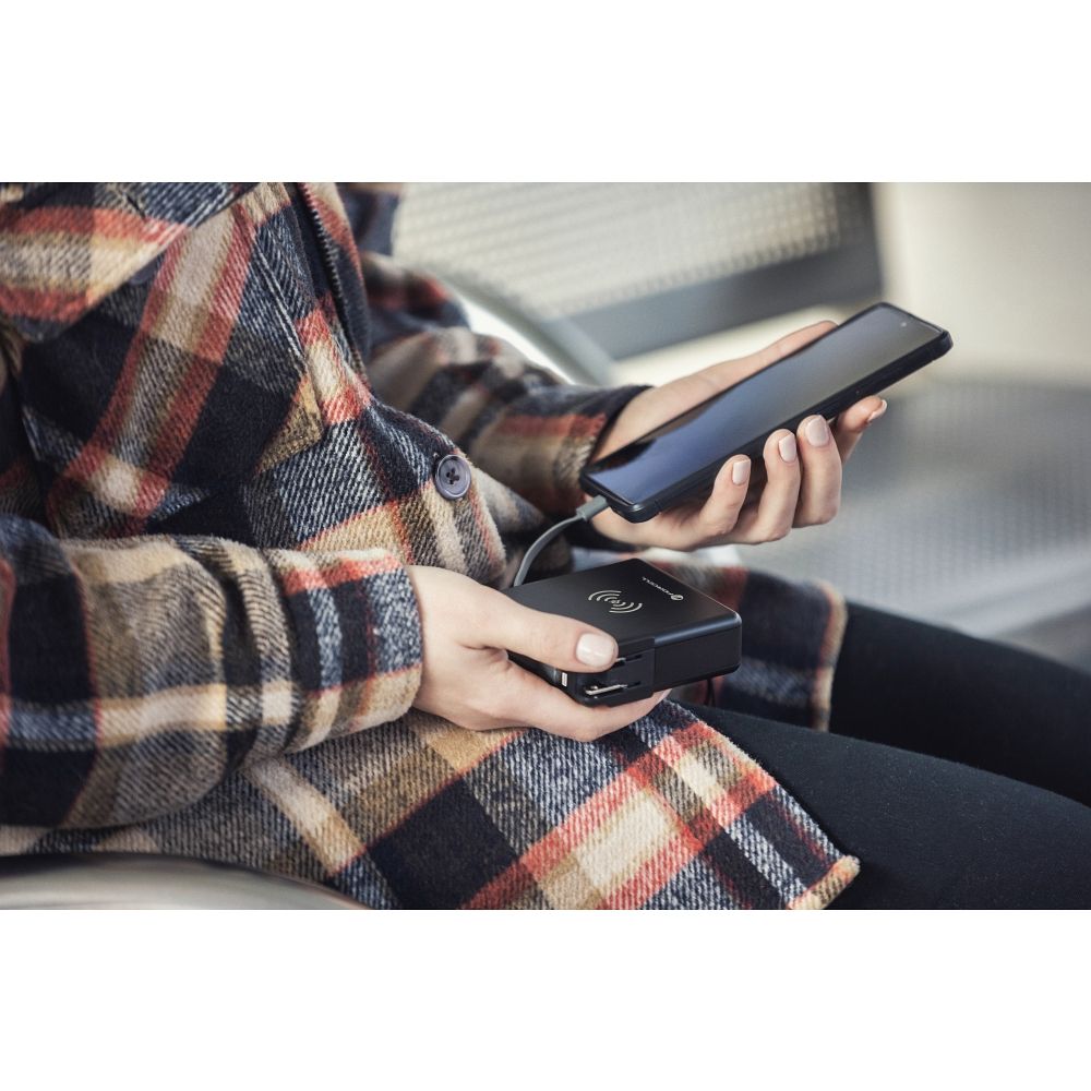 FORCELL F-ENERGY multifunkcionális töltő 20W 5 az 1-ben USB-C/villám kábellel, 10000mAh power bankkal és vezeték nélküli töltéssel 15W-27