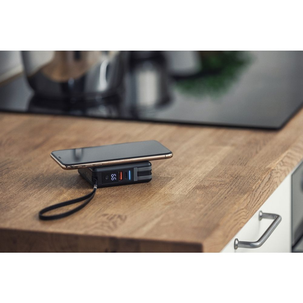 FORCELL F-ENERGY multifunkcionális töltő 20W 5 az 1-ben USB-C/villám kábellel, 10000mAh power bankkal és vezeték nélküli töltéssel 15W-15