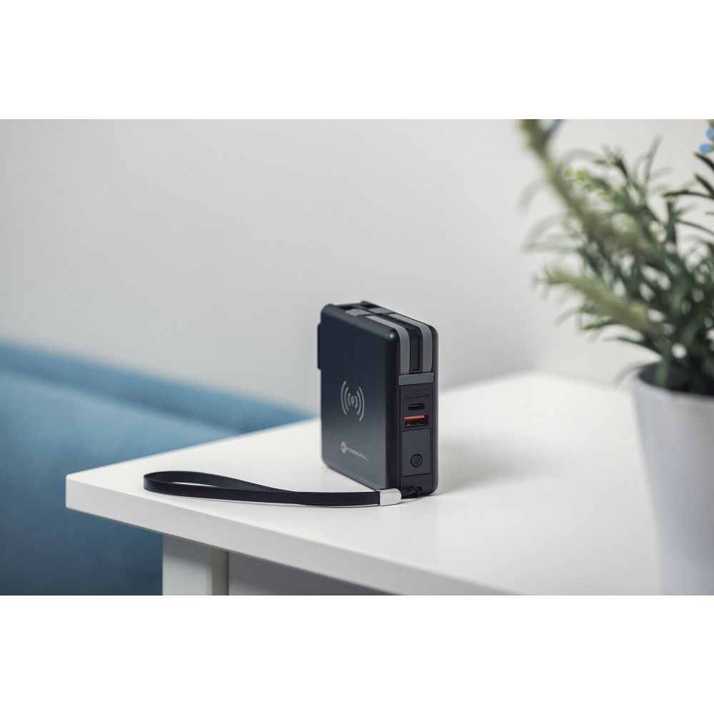 FORCELL F-ENERGY multifunkcionális töltő 20W 5 az 1-ben USB-C/villám kábellel, 10000mAh power bankkal és vezeték nélküli töltéssel 15W-11
