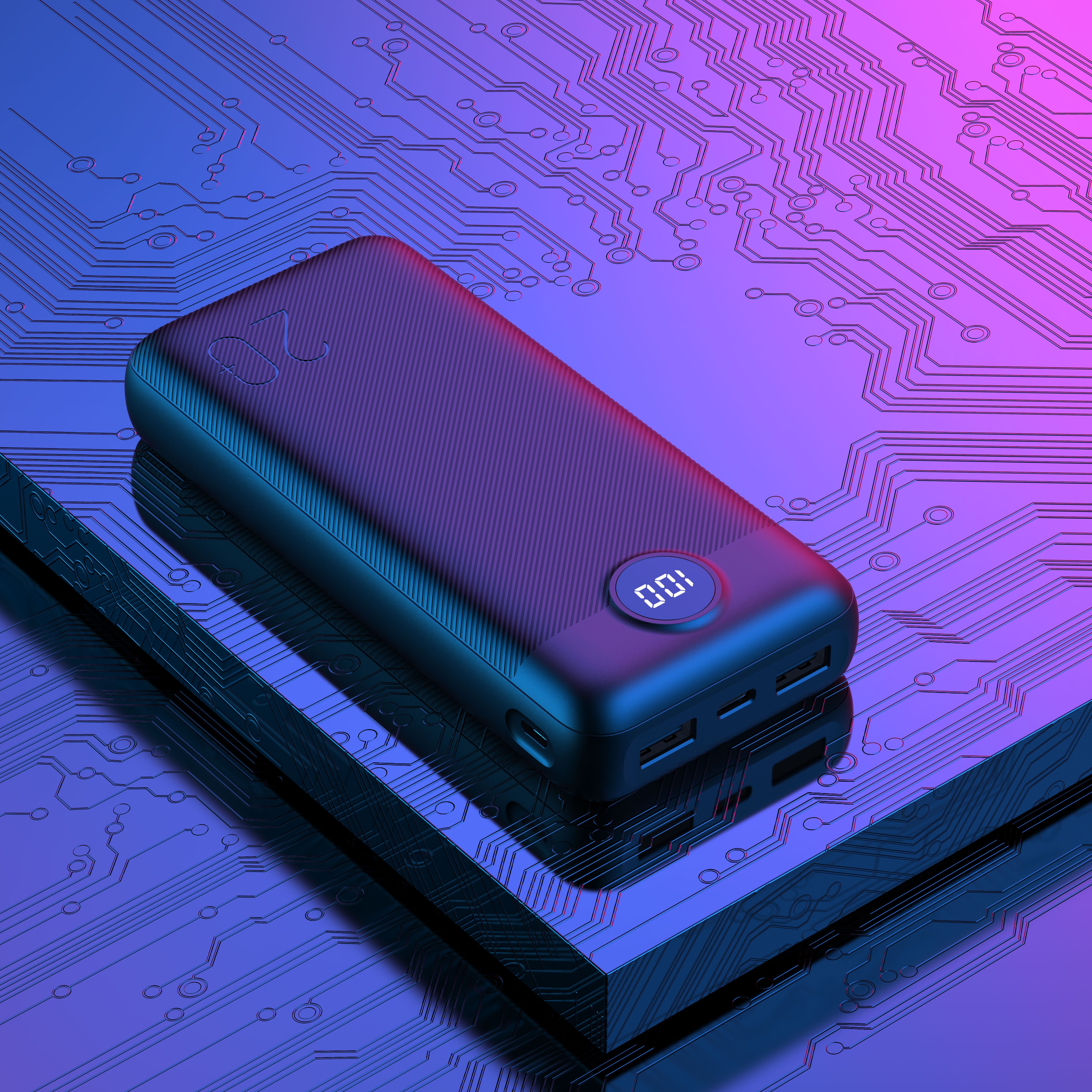 VEGER powerbank 20 000 mAh PD QC3.0 2A 20W L20S (VP2039PD / W2039PD) fekete-22