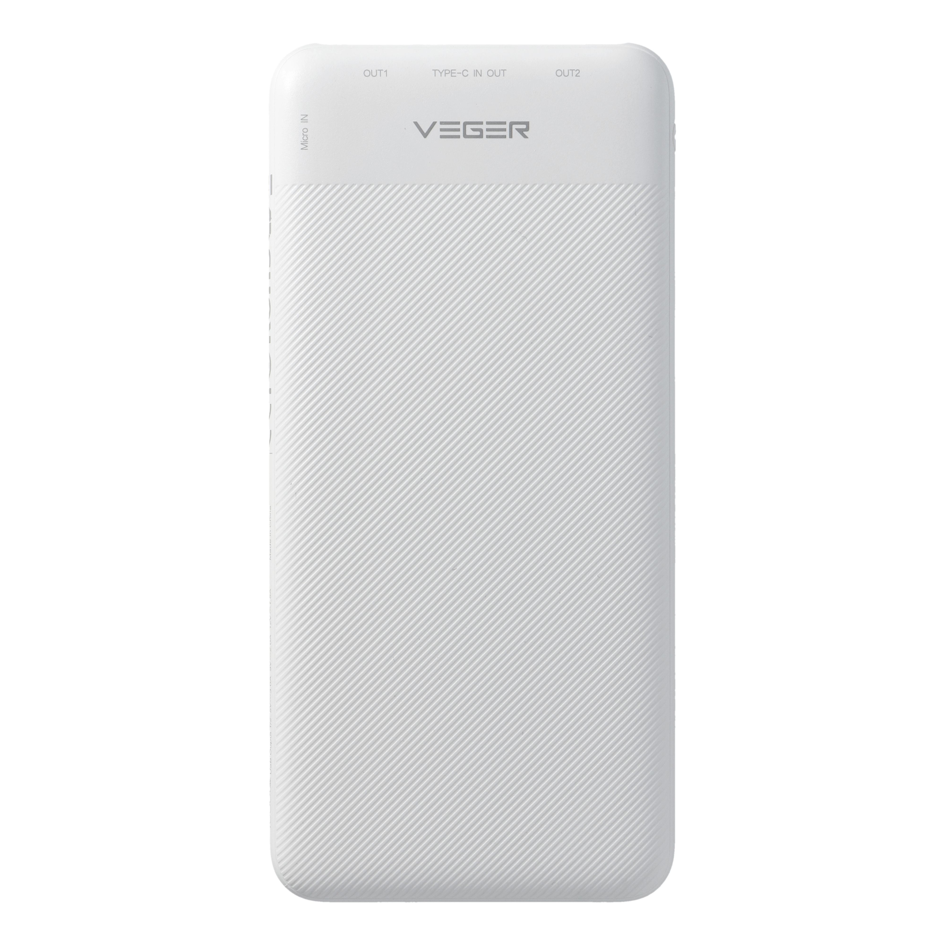 VEGER powerbank 10 000 mAh PD QC3.0 2A 20W L10S (W1105PD) fehér-6