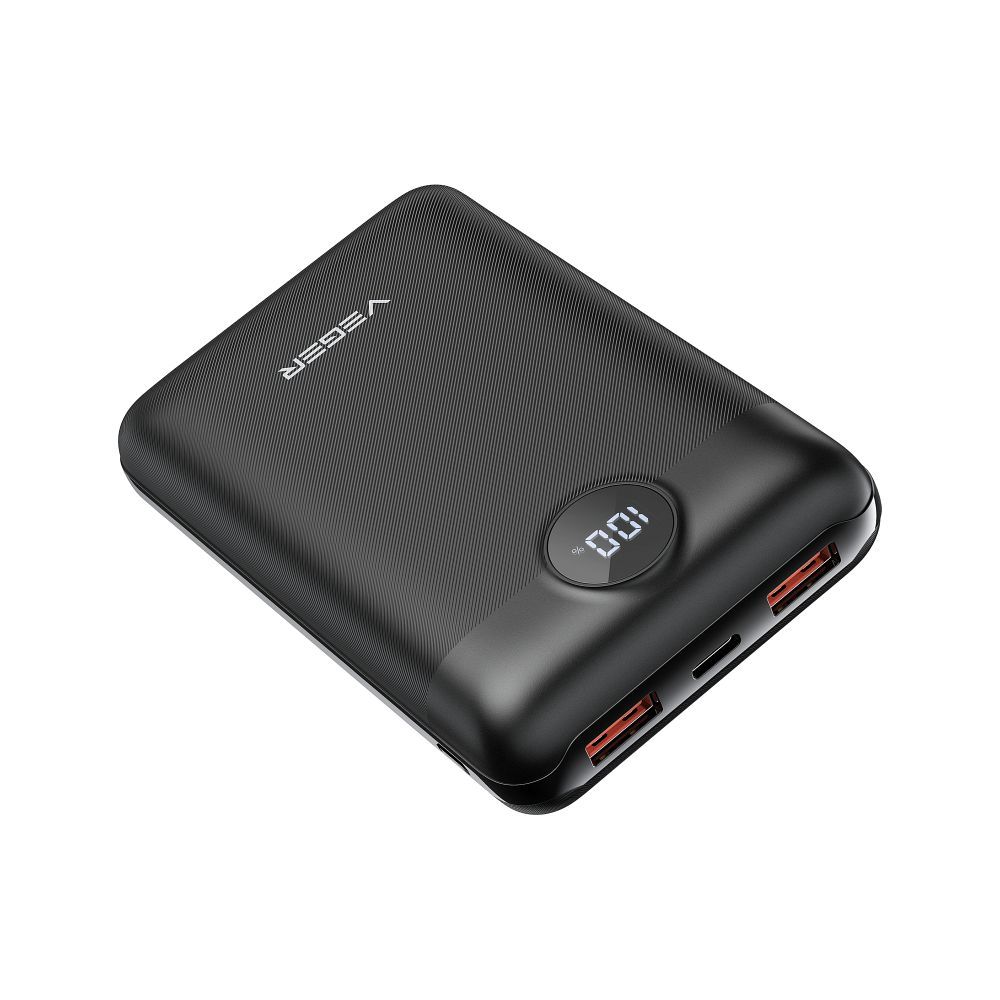 VEGER powerbank 20 000 mAh PD QC3.0 2A 22,5W S20 (W2053) fekete-0