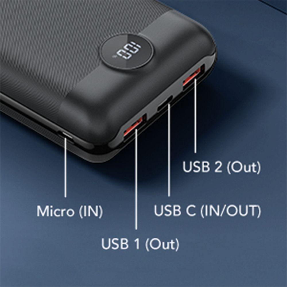 VEGER powerbank 20 000 mAh PD QC3.0 2A 22,5W S20 (W2053) fekete-20