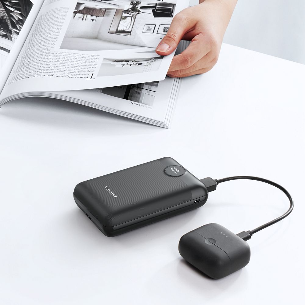 VEGER powerbank 20 000 mAh PD QC3.0 2A 22,5W S20 (W2053) fekete-23