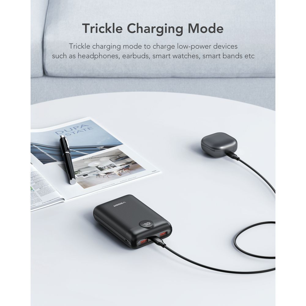 VEGER powerbank 20 000 mAh PD QC3.0 2A 22,5W S20 (W2053) fekete-6