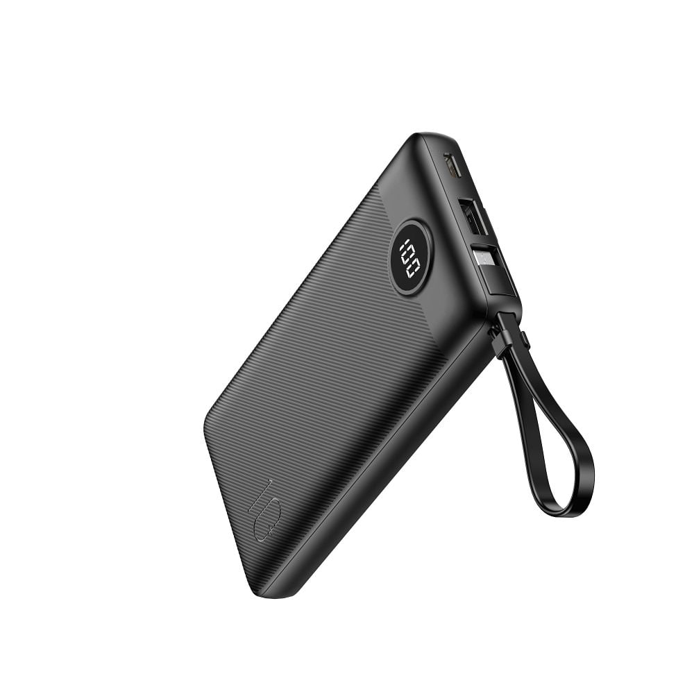 VEGER powerbank 10 000 mAh beépített kábelekkel Micro USB / Type C / Lightning C10 (W1116) fekete-12