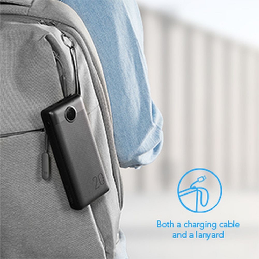 VEGER powerbank 20 000 mAh beépített kábelekkel Micro USB / Type C / Lightning C20 (W2047) fekete-21