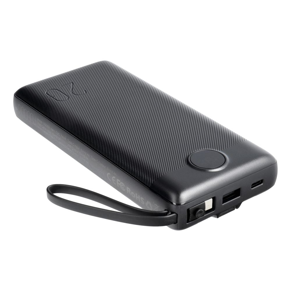 VEGER powerbank 20 000 mAh beépített kábelekkel Micro USB / Type C / Lightning C20 (W2047) fekete-5