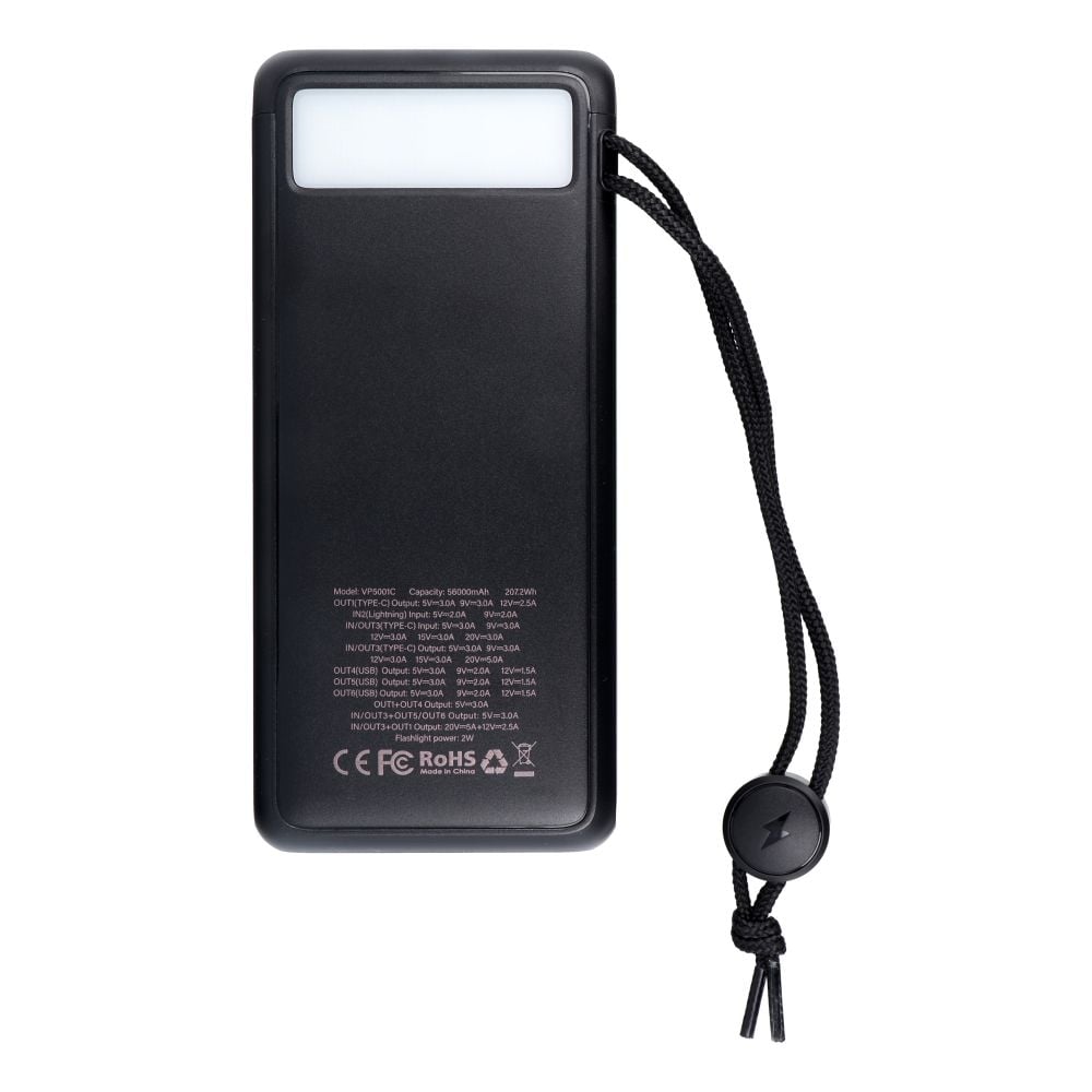 VEGER powerbank 56 000 mAh PD QC3.0 5A 130W Tank Boost (W5001C) fekete-10