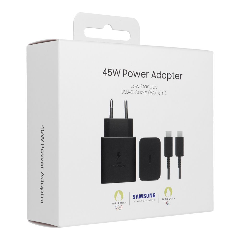 Samsung EP-T4511XBEGEU 45W 4.05A 1x USB-C fali töltő - fekete + USB-C kábel-4