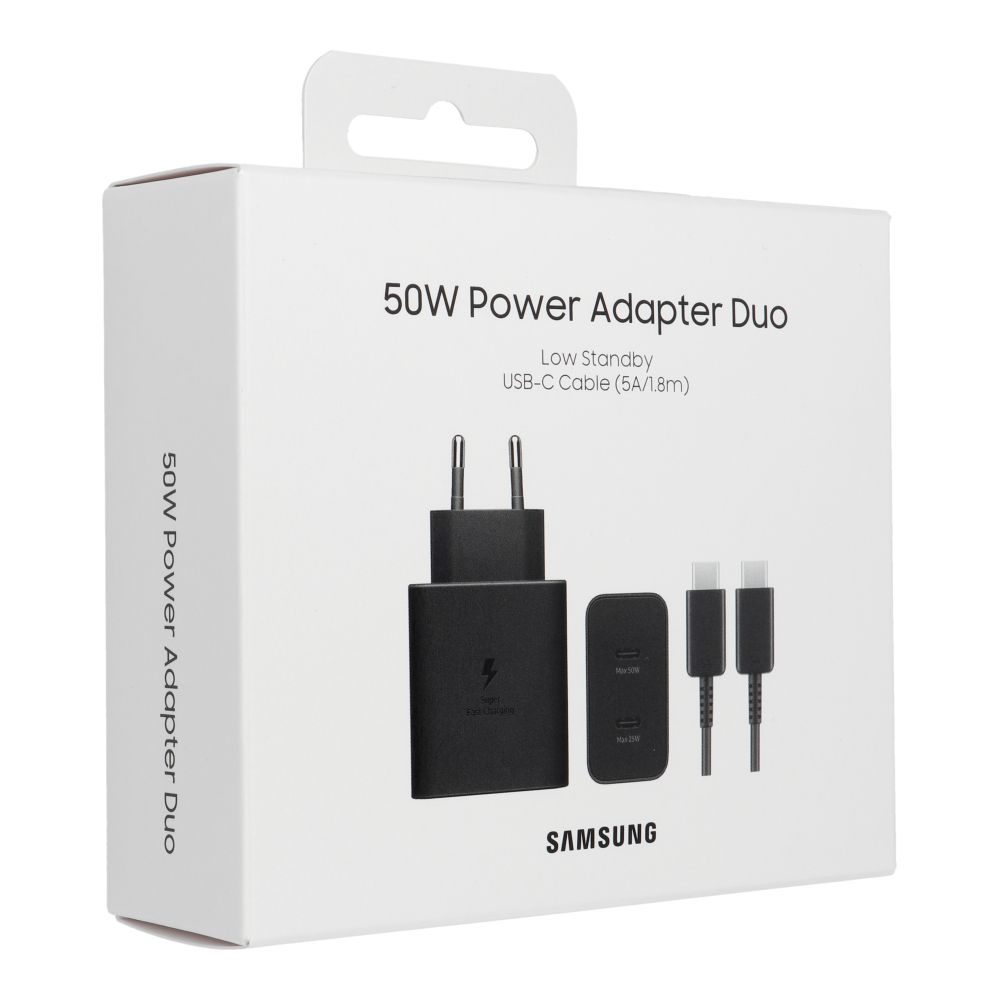 Samsung USB-C 50W hálózati adapter USB-C kábellel fekete gyári (EP-T5020XBE)-1