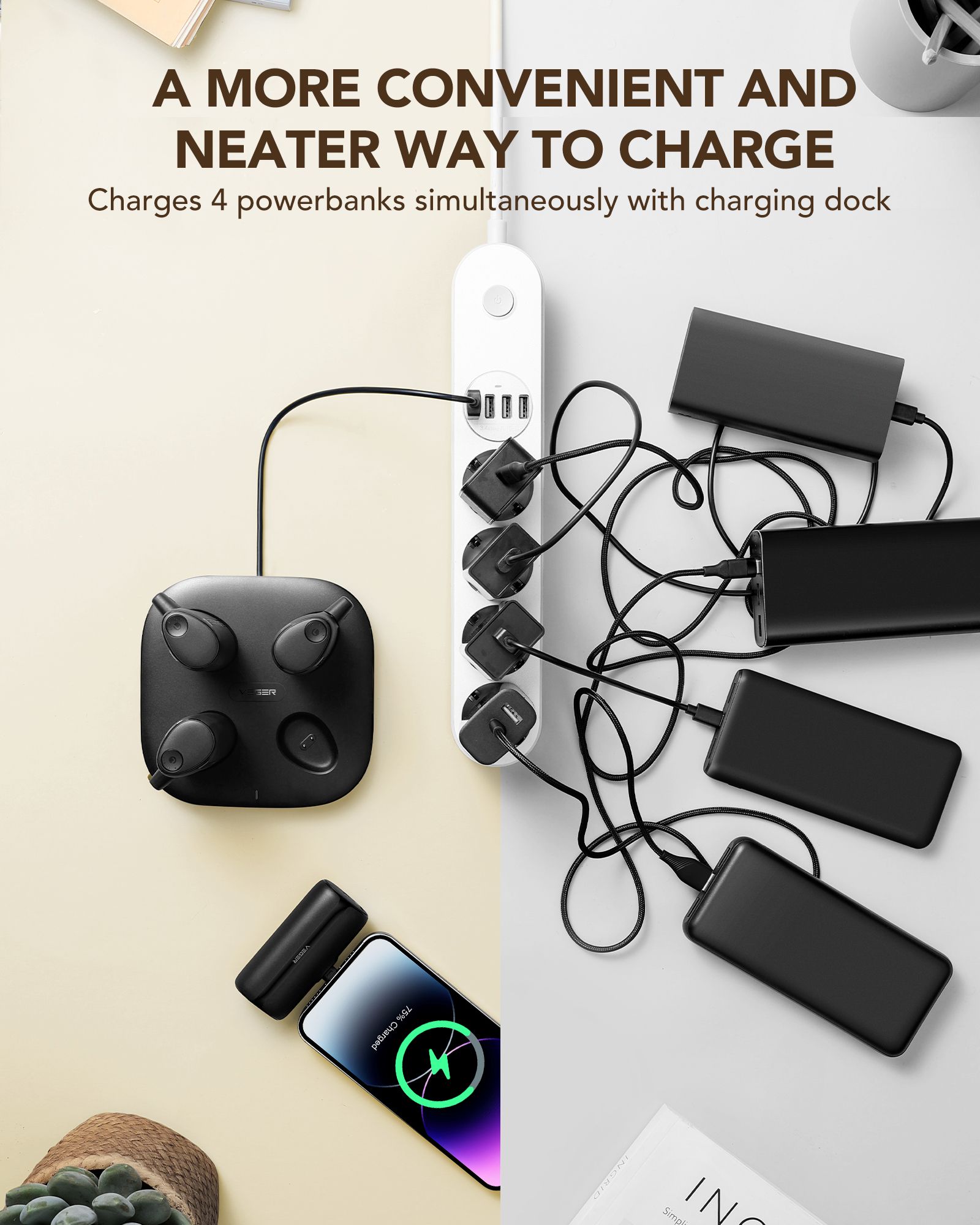 VEGER powerbank Pogo szett 4 x 5000 mAh fekete-2