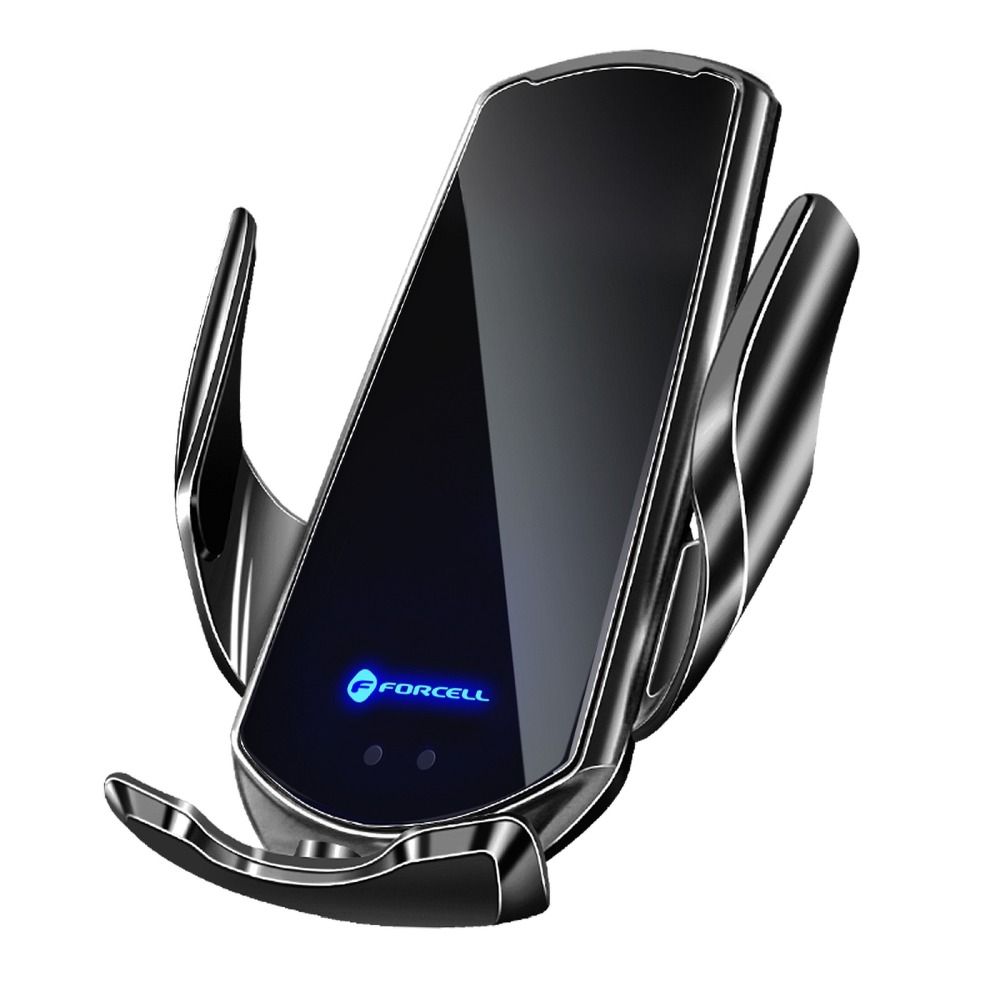 FORCELL autós tartó vezeték nélküli töltéssel automata érzékelővel + mágneses adapterekkel HS1 15W fekete-0