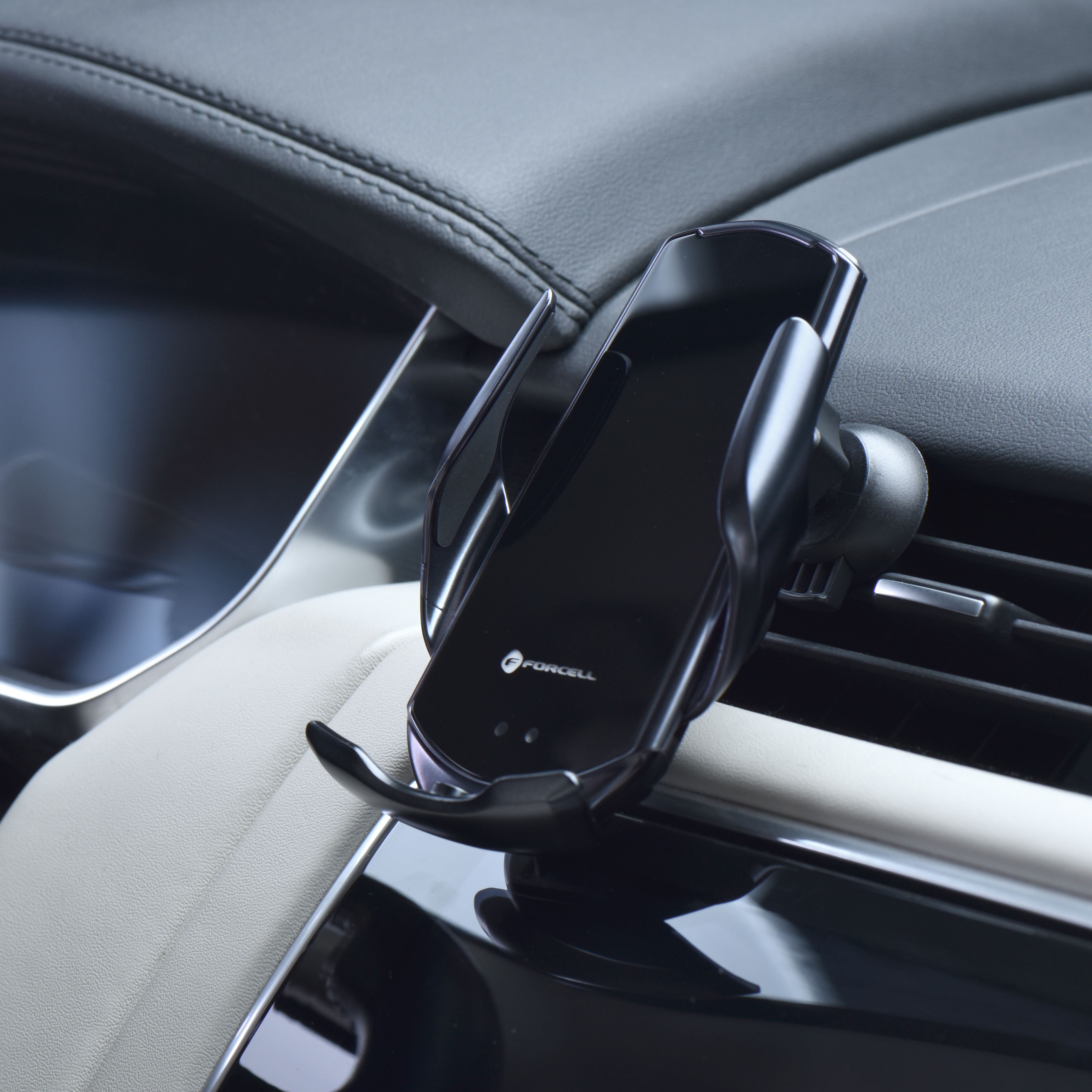 FORCELL autós tartó vezeték nélküli töltéssel automata érzékelővel + mágneses adapterekkel HS1 15W fekete-5