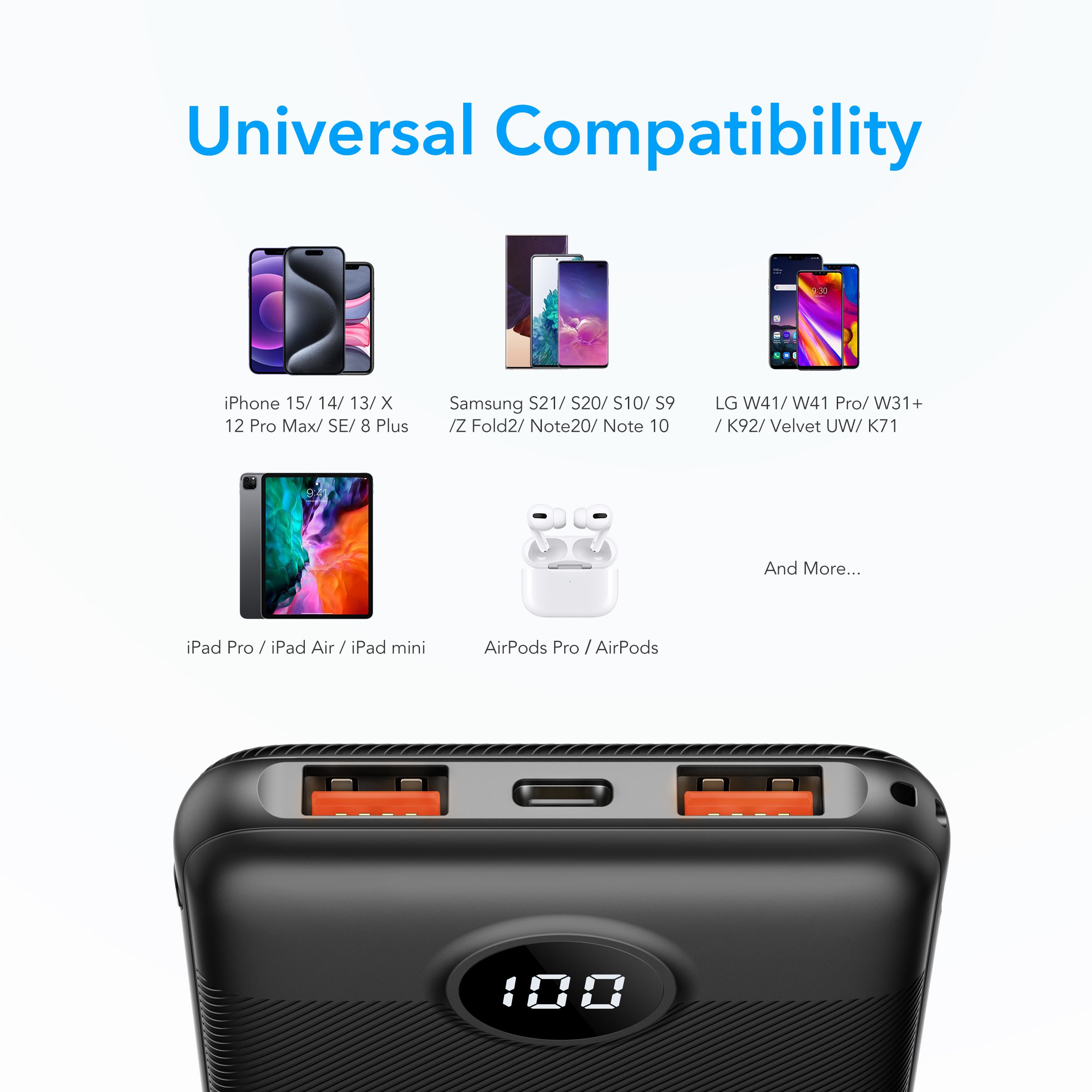 Powerbank Veger L10S (W1105PD) 10000mAh 20W 2A PD QC3.0 - fekete-10