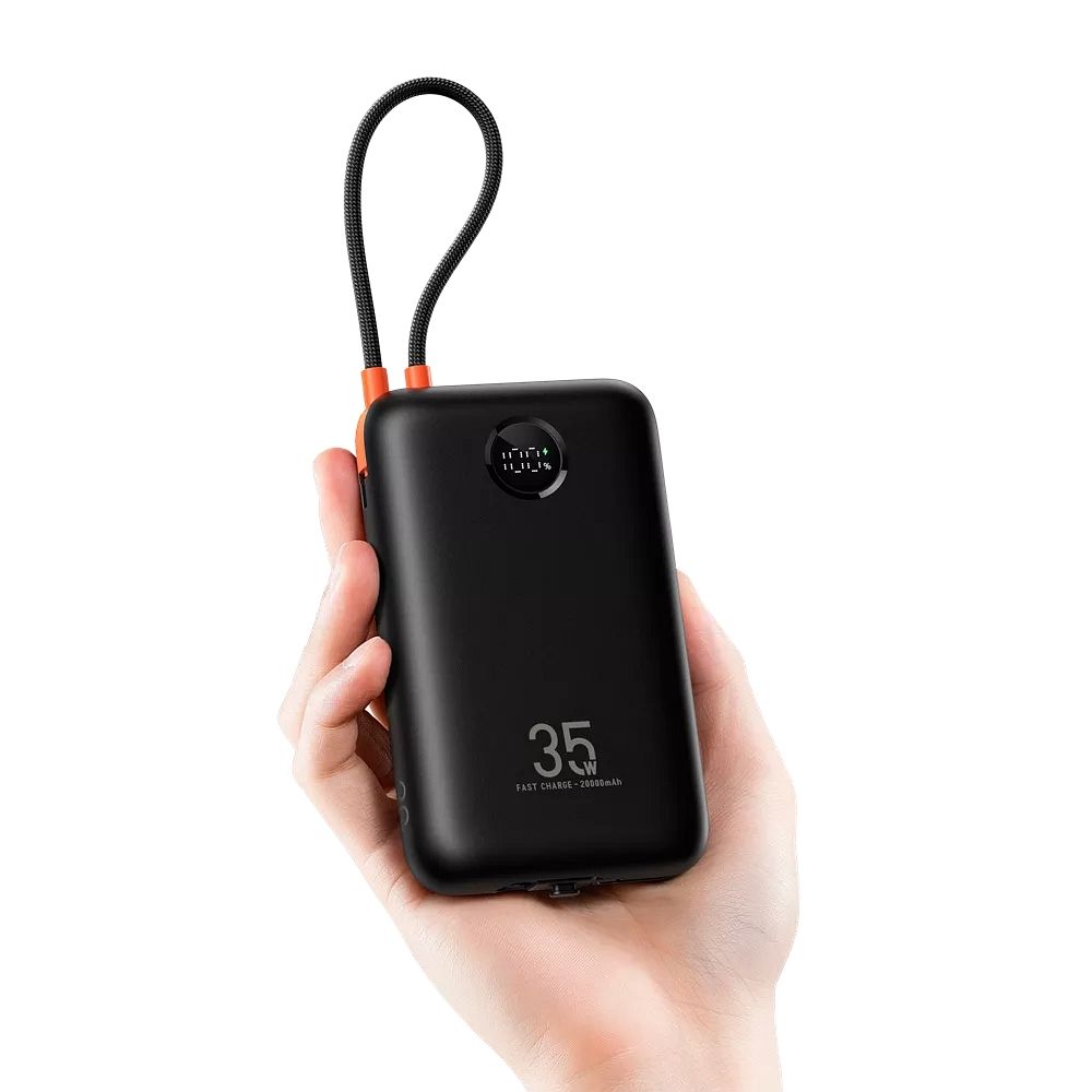 VEGER powerbank 20000 mAh beépített kábelekkel Type C / Lightning PD QC3.0 35W K2 (W2068) fekete-9