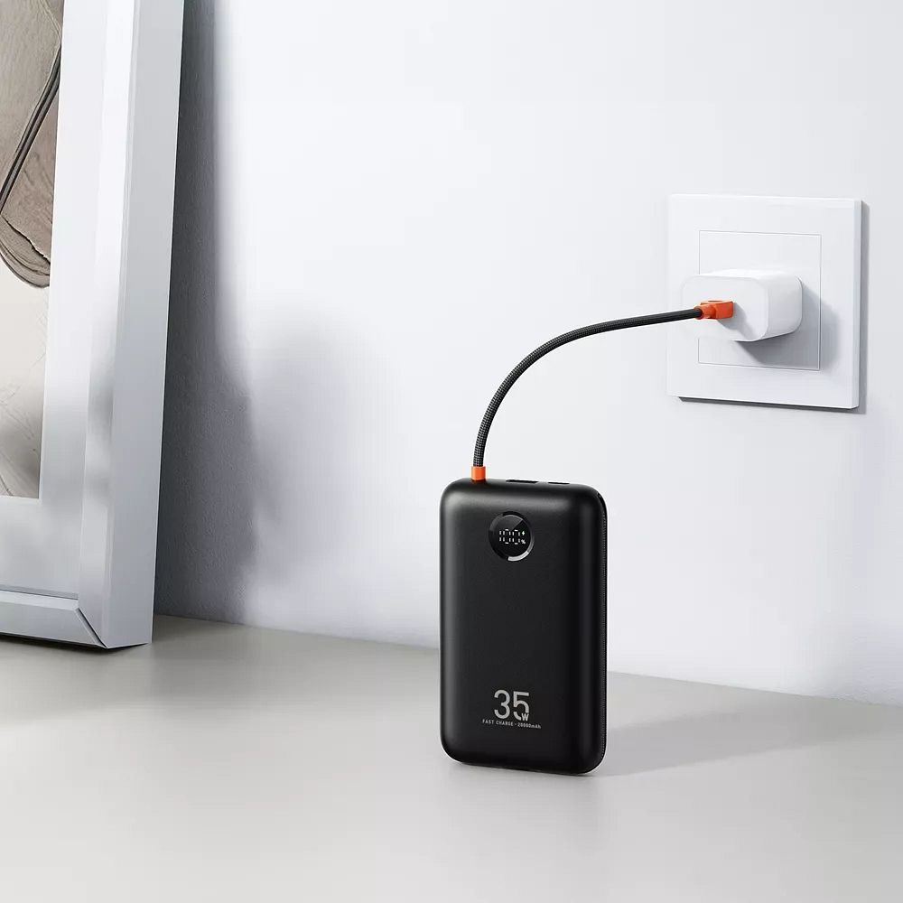 VEGER powerbank 20000 mAh beépített kábelekkel Type C / Lightning PD QC3.0 35W K2 (W2068) fekete-6