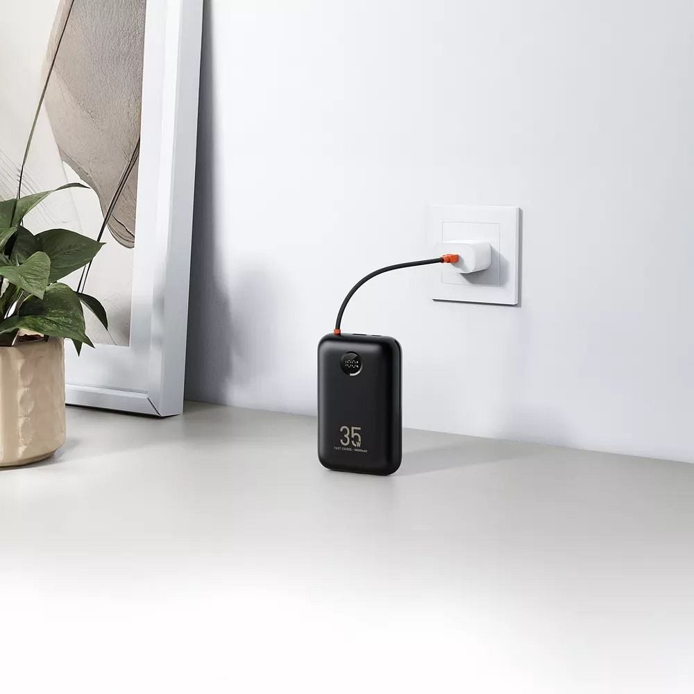 VEGER powerbank 30000 mAh beépített kábelekkel Type C / Lightning PD QC3.0 35W K3 (W3018) fekete-4