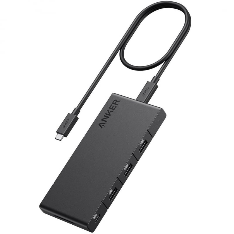 USB-C Hub Anker, 1 x USB-A 3.0 - 2 x USB-A - 3 x USB-C - 2 x HDMI - 1 x RJ45 - 1 x SD, Fekete A83A2G11-0