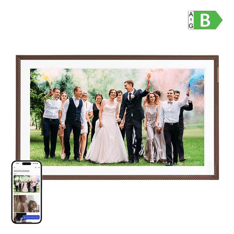 Arzopa D156 digitális képkeret (sötétbarna) 15,6