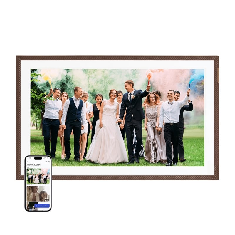 Arzopa D156 digitális képkeret (sötétbarna) 15,6