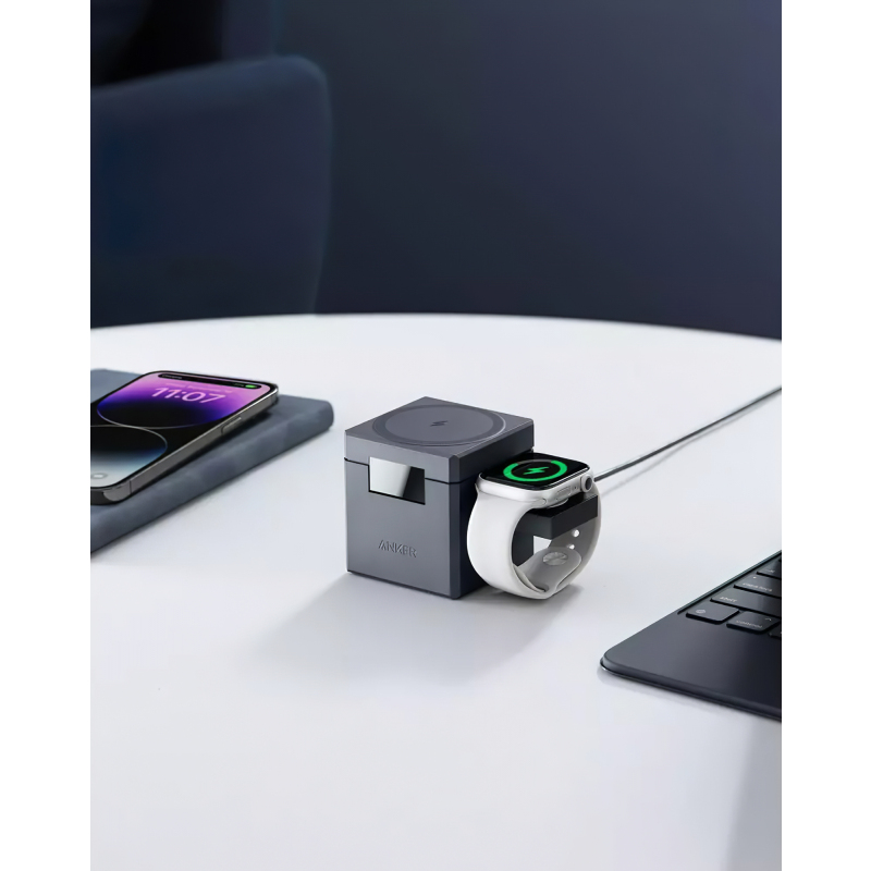 Anker 3 az 1-ben Cube vezeték nélküli töltő, 15W, 1.67A, fekete Y1811G11-4