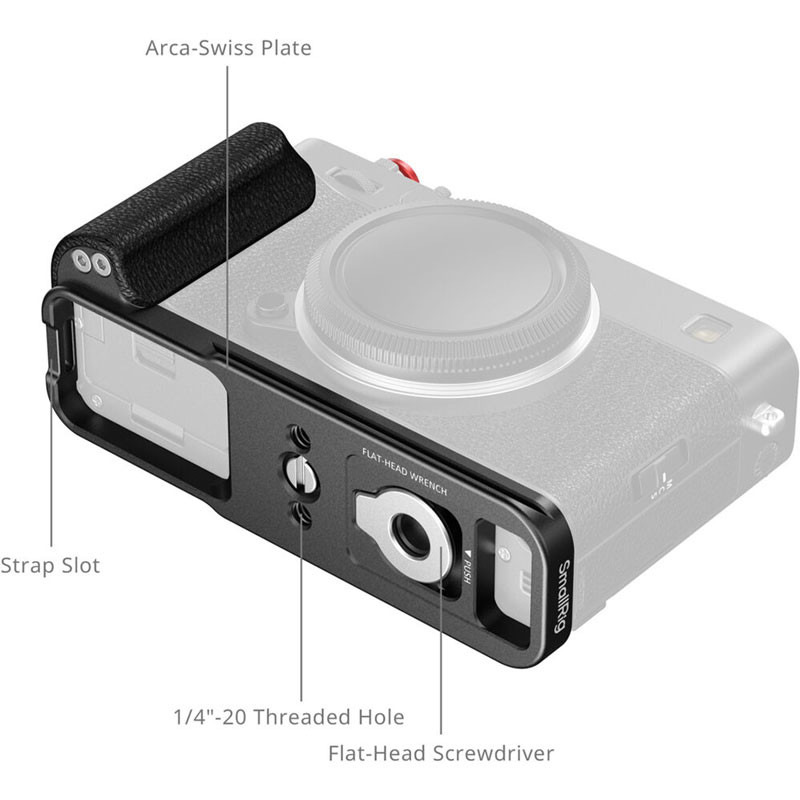 Smallrig 5448 L-Shaped Mount Plate with Silicone Handle for Fujifilm X-E5 Black-1