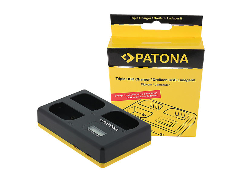 Patona Canon LP-E6 Tripla USB töltő (5D/60D/6D/7D/70D)-0