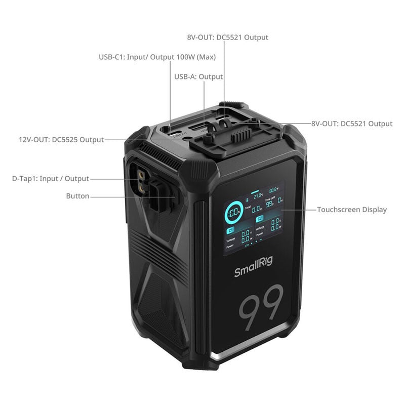 Smallrig 4984 X-Touch Smart Triple-Proof V-Mount Battery X99-1