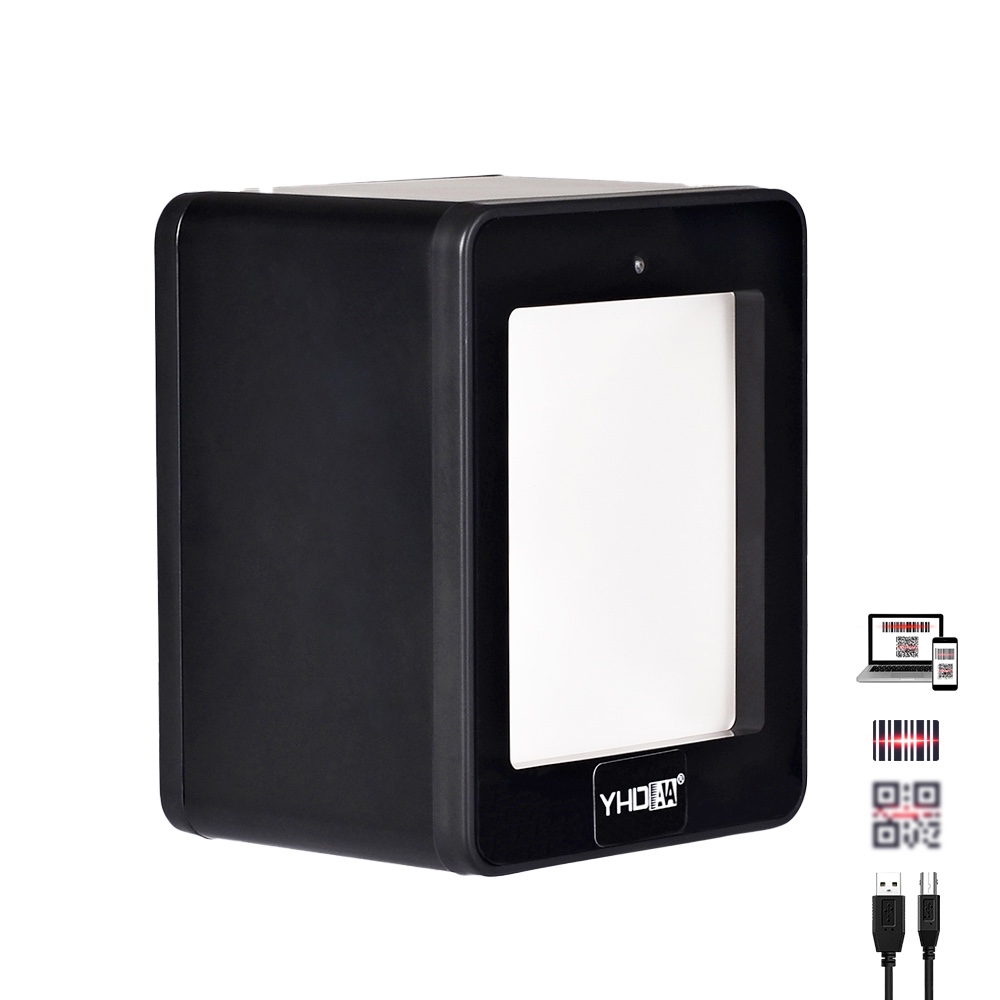 2D USB vonalkódolvasó, QR kód olvasó auto scann asztali YHD-9800D-0