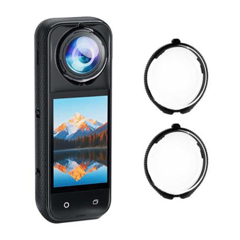 Puluz forgatható edzett üveg lencsevédő fedél Insta360 X5-höz (Átlátszó)-0