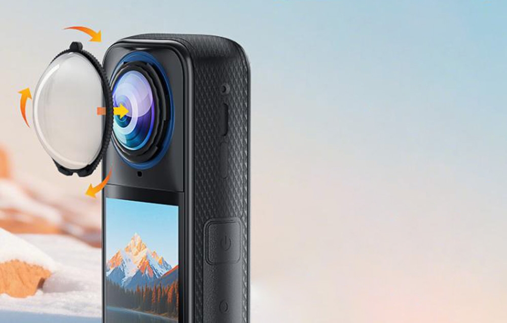 Puluz forgatható edzett üveg lencsevédő fedél Insta360 X5-höz (Átlátszó)-6