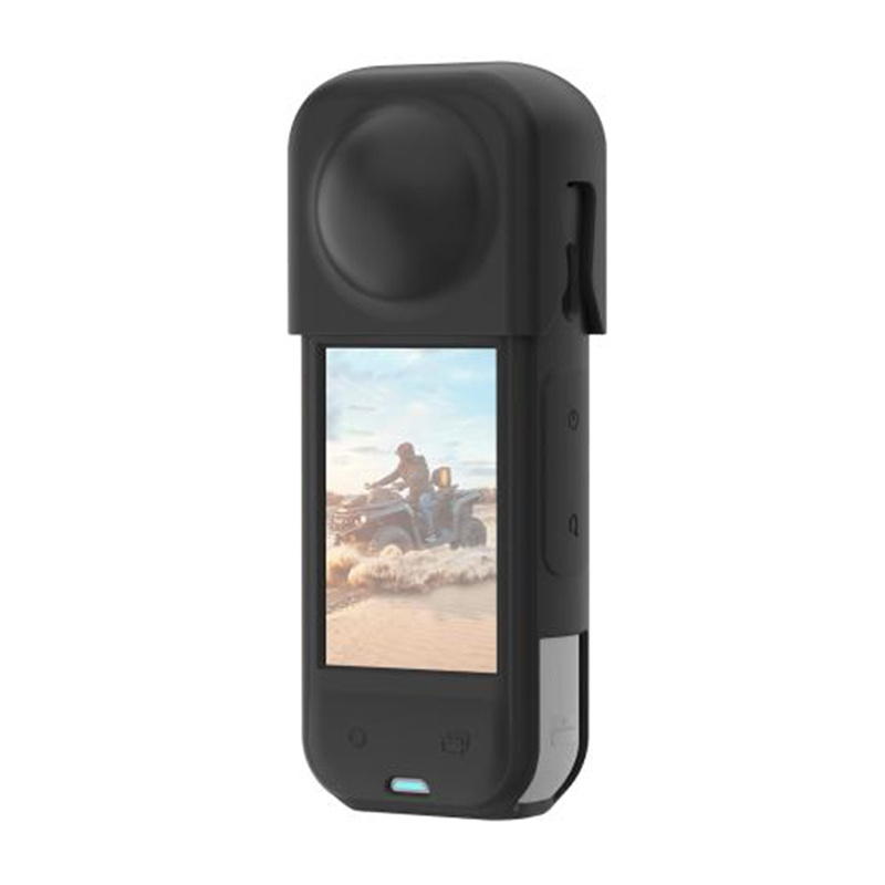 PULUZ Szilikon Védőtok Lencsevédővel az Insta360 X5-höz (Fekete) tok-0