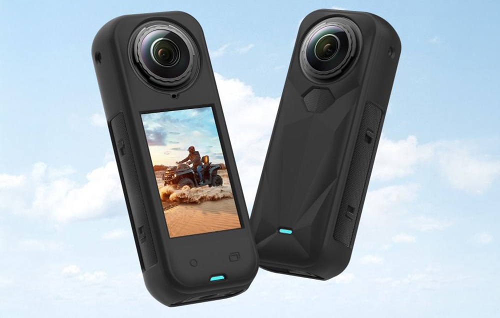 PULUZ Szilikon Védőtok Lencsevédővel az Insta360 X5-höz (Fekete) tok-2
